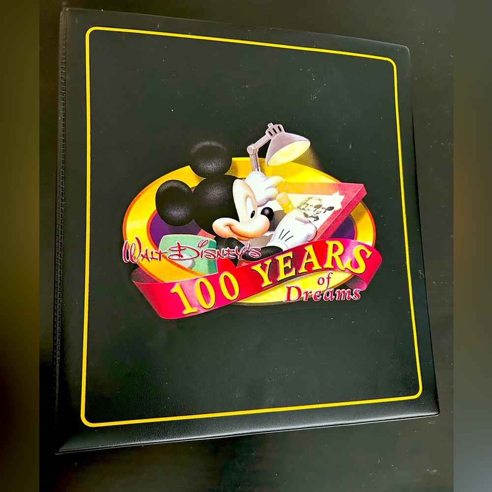 Disney 100 years of dreams binder with 6 pins